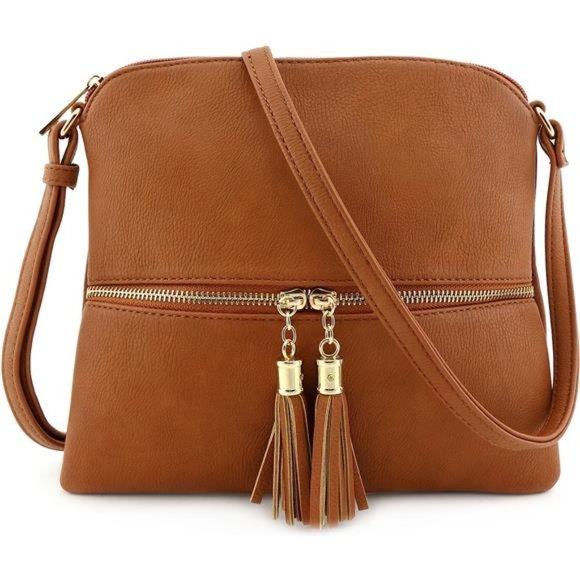 Cute Lightweight Medium Crossbody Bag with Tassel - Picture 1 of 7